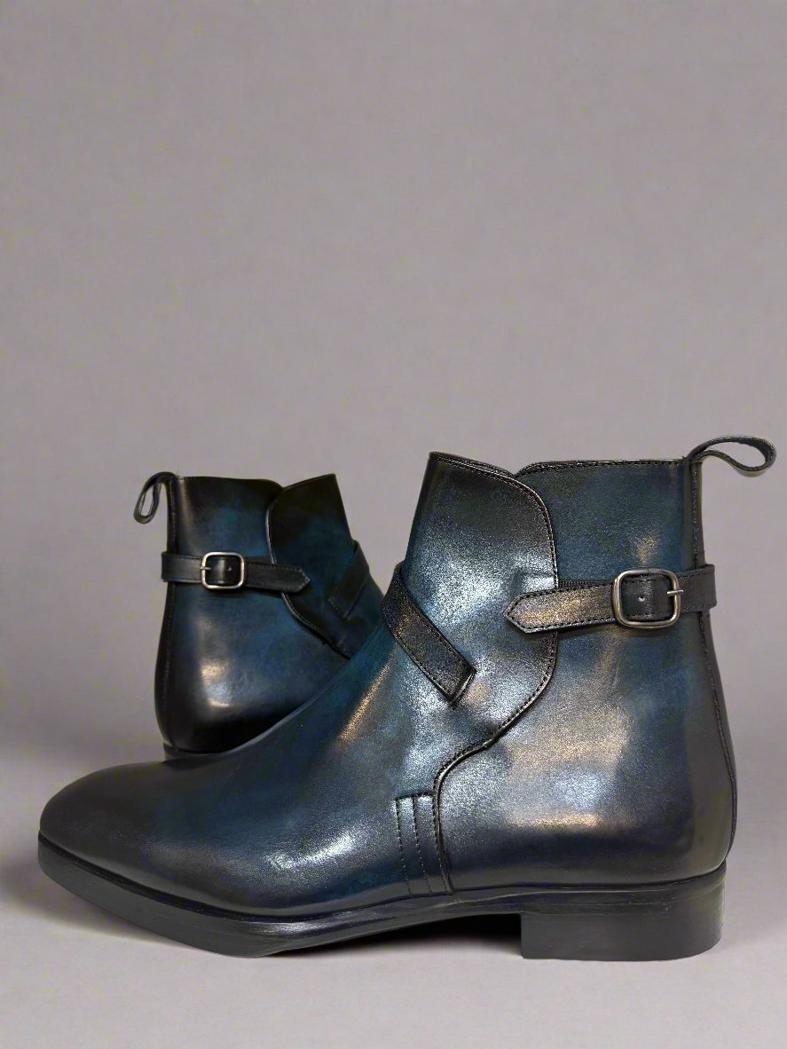 LEATHER HAND PAINTED BOOT - P - 02 - 6676 - Premium Men's Patterned Shirt by Claudio Lugli | Bold Design, Tailored Fit, Best Printed Shirts