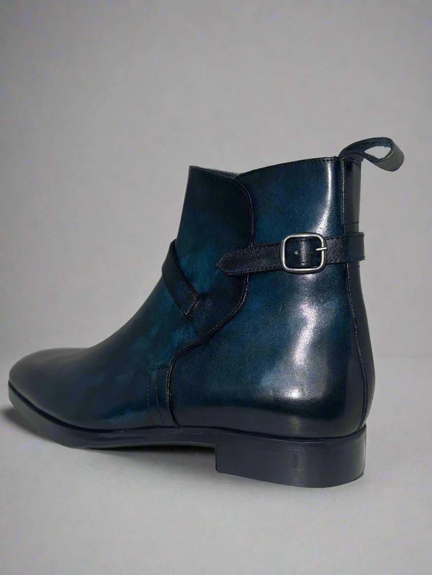 LEATHER HAND PAINTED BOOT - P - 02 - 6676 - Premium Men's Patterned Shirt by Claudio Lugli | Bold Design, Tailored Fit, Best Printed Shirts