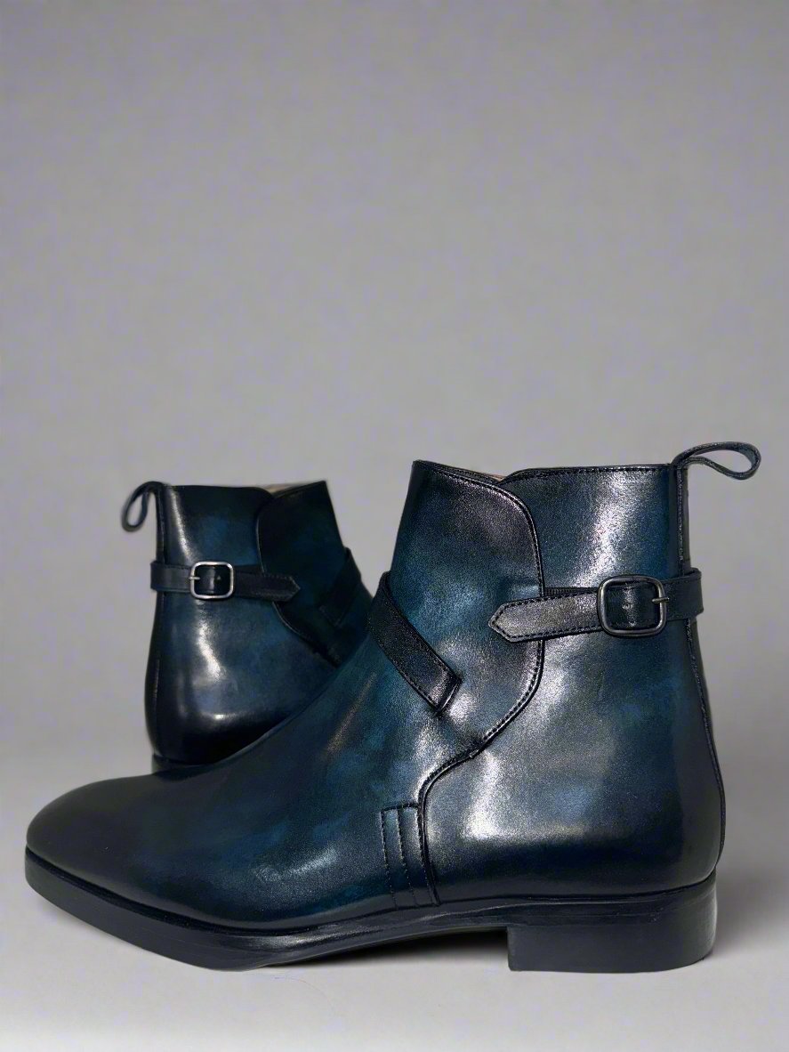 LEATHER HAND PAINTED BOOT - P - 02 - 6676 - Premium Men's Patterned Shirt by Claudio Lugli | Bold Design, Tailored Fit, Best Printed Shirts