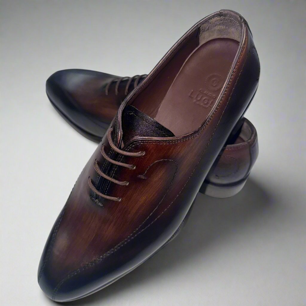 LEATHER HAND PAINTED SHOE - O - 01 - 9337 - Premium Men's Patterned Shirt by Claudio Lugli | Bold Design, Tailored Fit, Best Printed Shirts