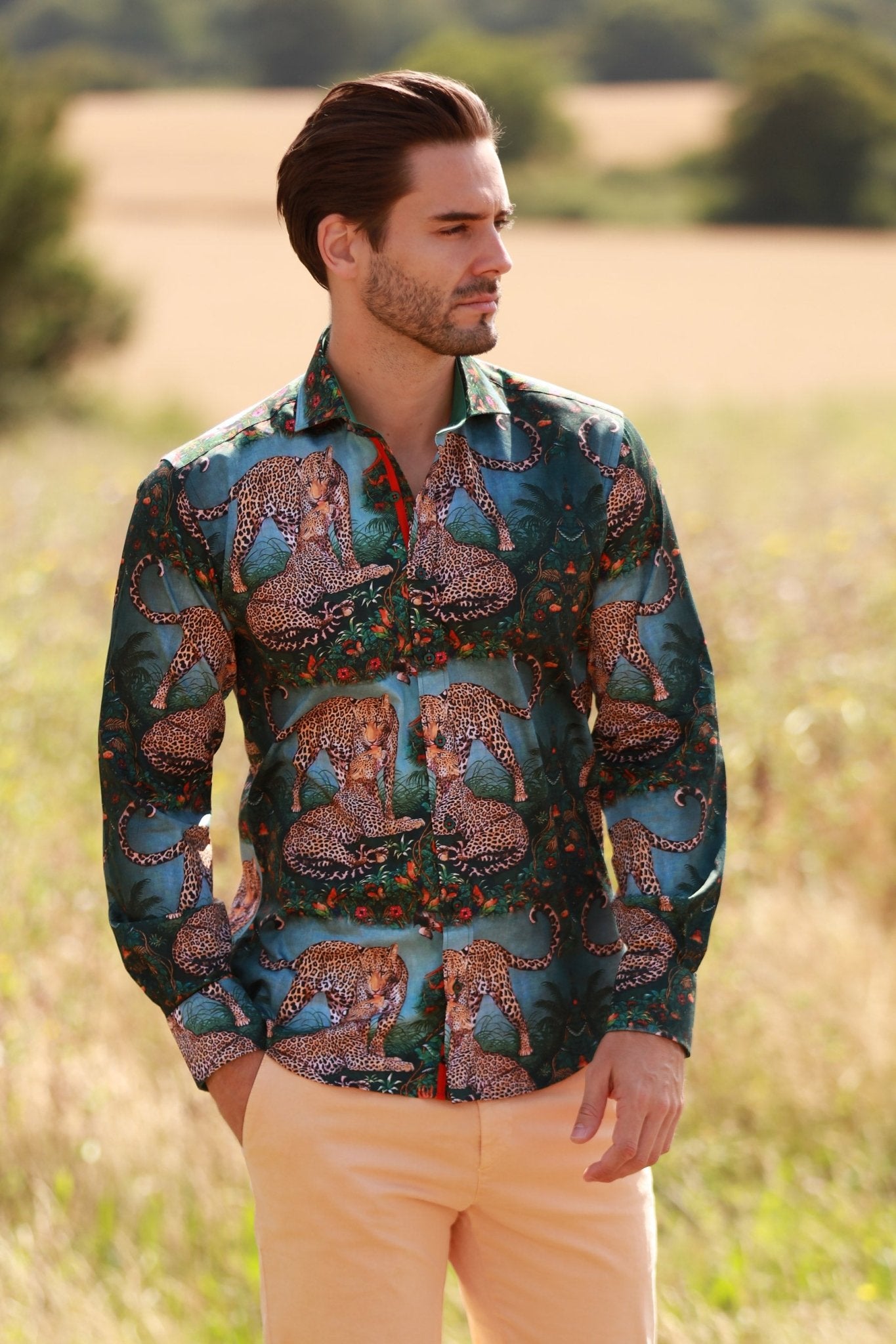 LEOPARD SAFARI PRINT SHIRT - Premium Men's Patterned Shirt by Claudio Lugli | Bold Design, Tailored Fit, Best Printed Shirts
