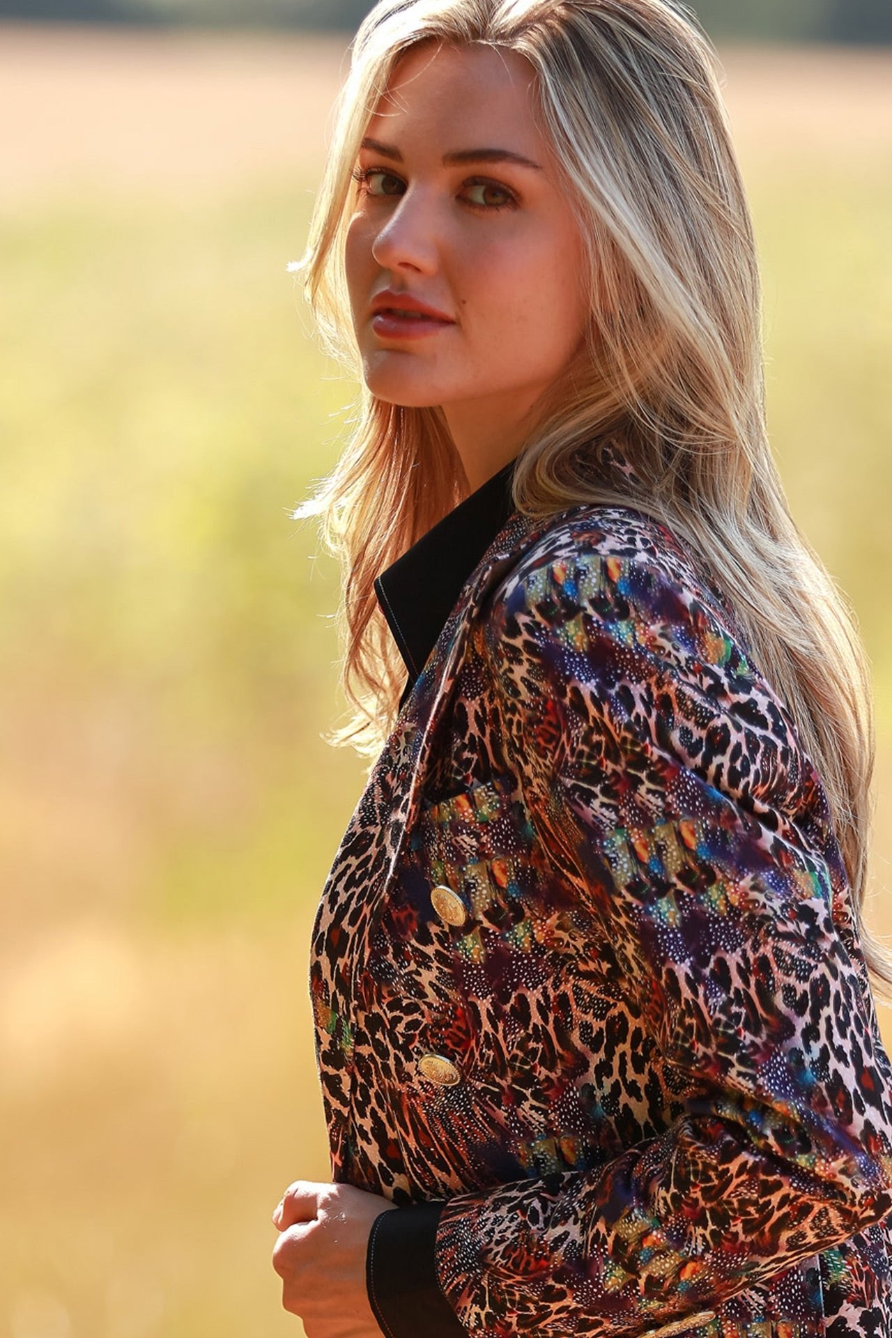 LEOPARD SKIN PRINTED DOUBLE BREASTED WOMENS JACKET - Premium Men's Patterned Shirt by Claudio Lugli | Bold Design, Tailored Fit, Best Printed Shirts