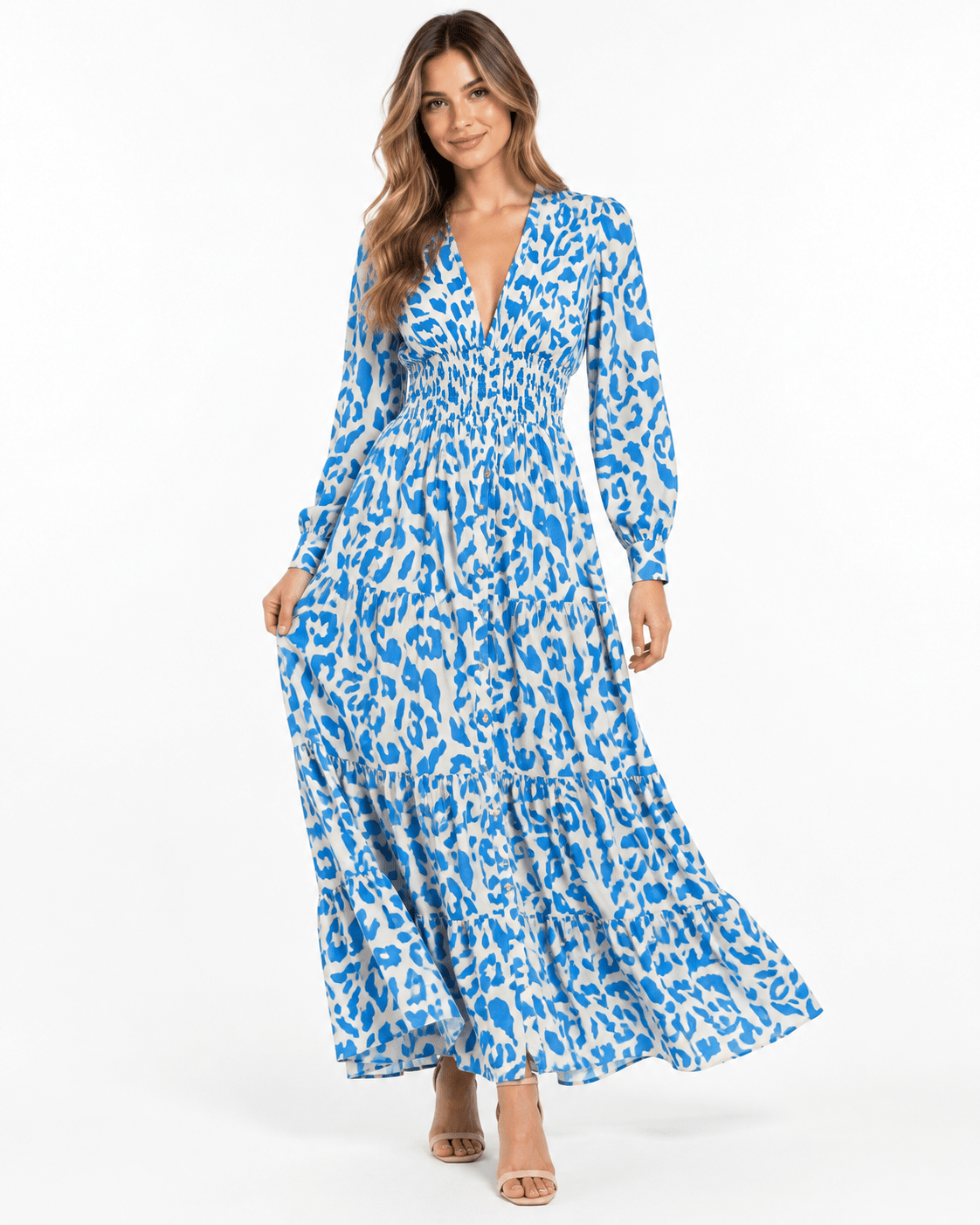 Leopard Tiered Maxi Dress - Claudio Lugli Shirts
