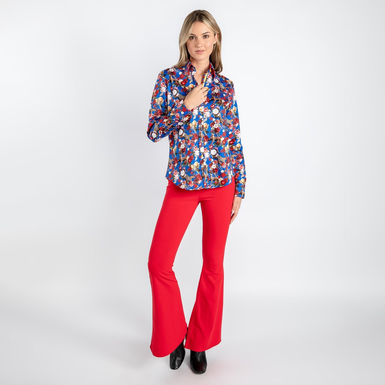 LEOPARDS & ROSES WOMENS PRINT SHIRT - Premium Men's Patterned Shirt by Claudio Lugli | Bold Design, Tailored Fit, Best Printed Shirts