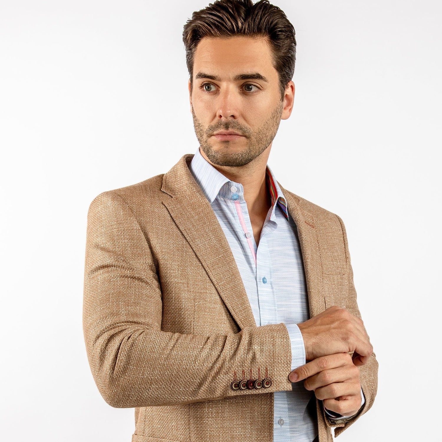 LIGHTWEIGHT TEXTURED SUMMER JACKET – Premium Men's Patterned Shirt by Claudio Lugli | Bold Design, Tailored Fit, Best Printed Shirts