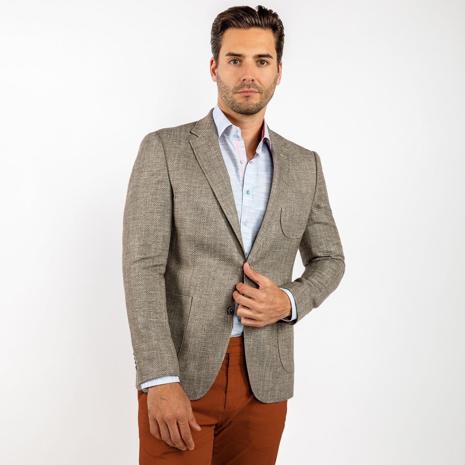 LIGHTWEIGHT TEXTURED SUMMER JACKET – Premium Men's Patterned Shirt by Claudio Lugli | Bold Design, Tailored Fit, Best Printed Shirts