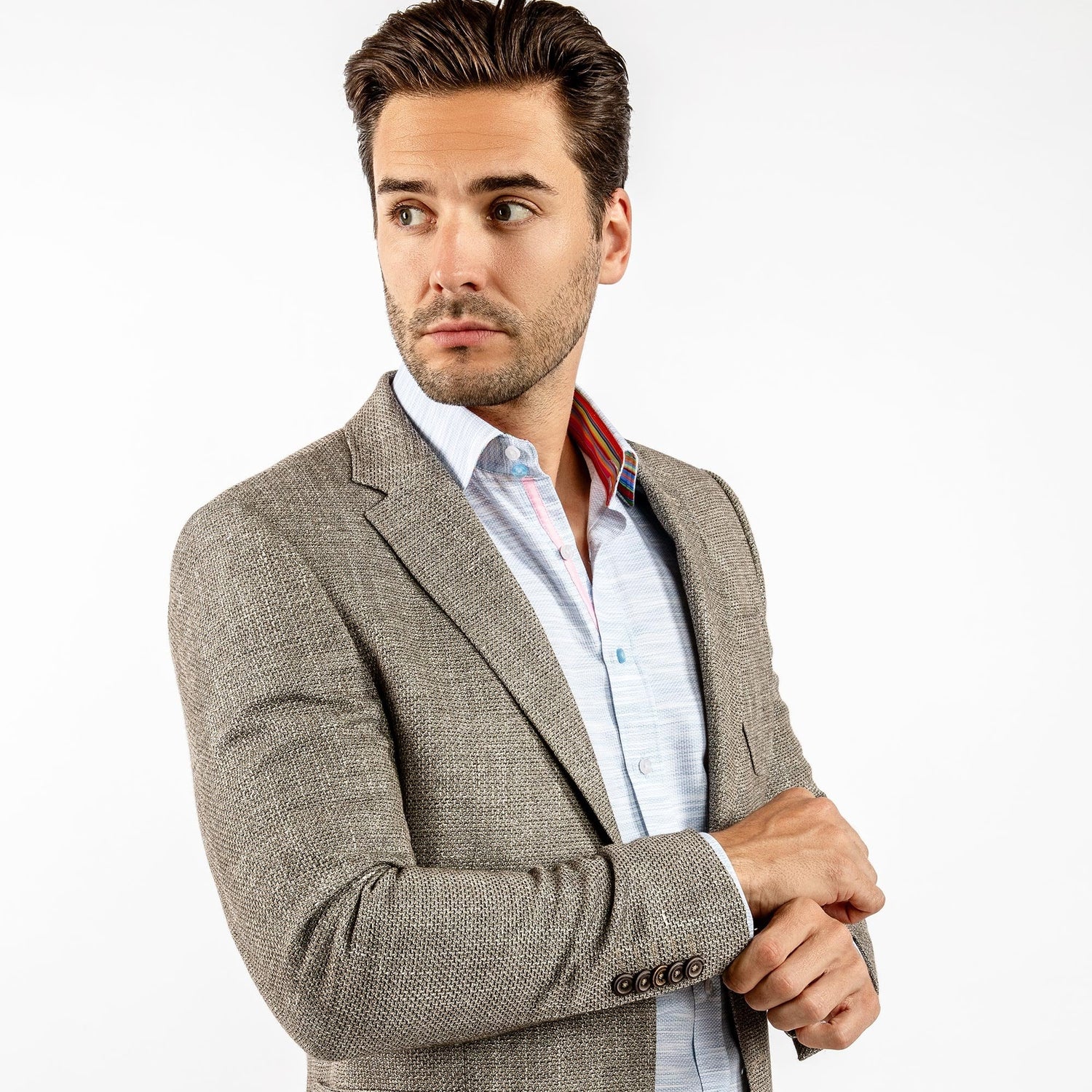 LIGHTWEIGHT TEXTURED SUMMER JACKET – Premium Men's Patterned Shirt by Claudio Lugli | Bold Design, Tailored Fit, Best Printed Shirts