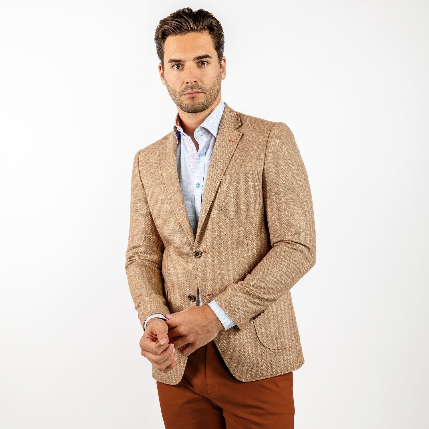 LIGHTWEIGHT TEXTURED SUMMER JACKET – Premium Men's Patterned Shirt by Claudio Lugli | Bold Design, Tailored Fit, Best Printed Shirts