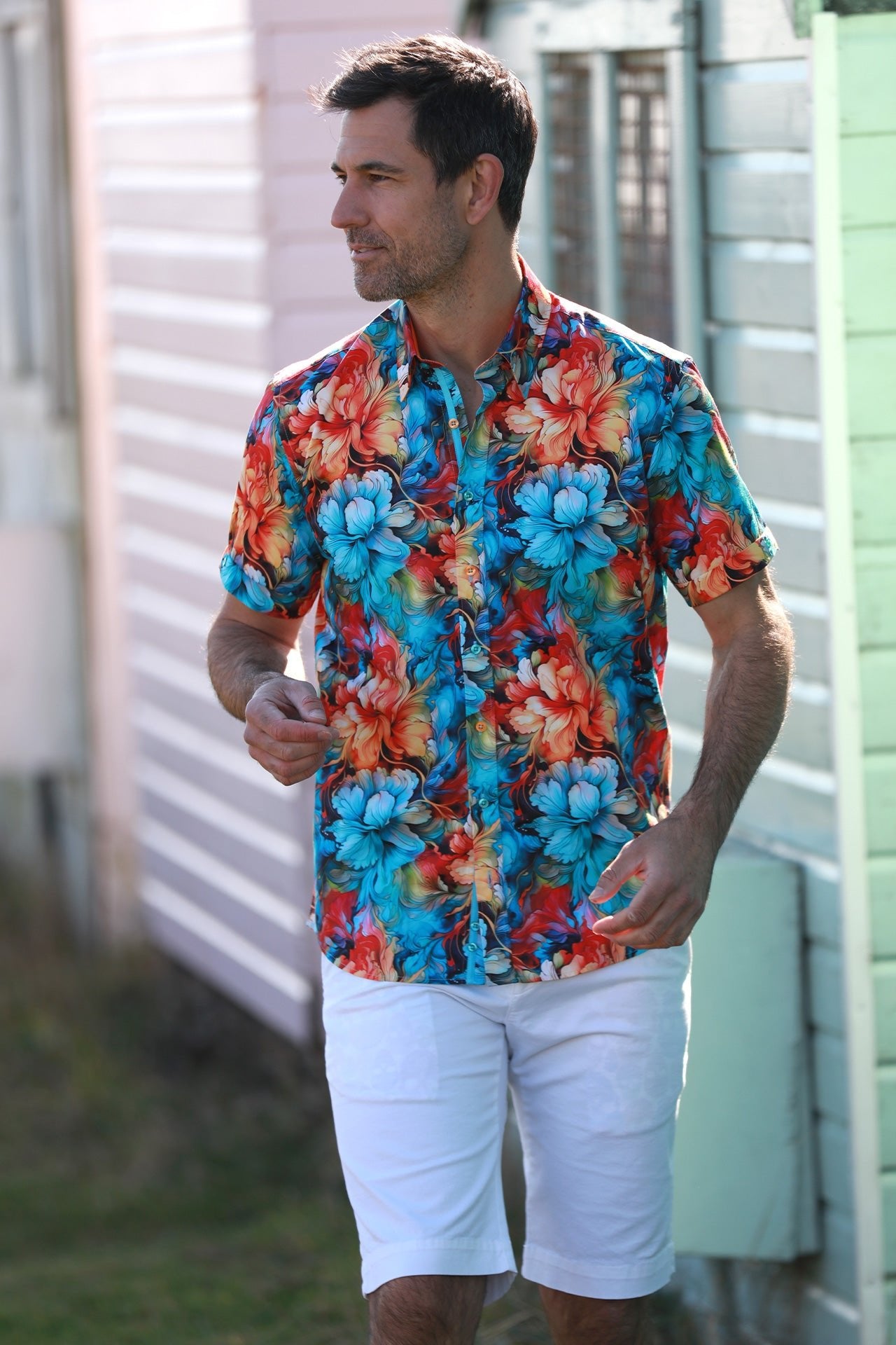 LIQUID FLORAL PRINT SHORT SLEEVE SHIRT – Premium Men's Patterned Shirt by Claudio Lugli | Bold Design, Tailored Fit, Best Printed Shirts