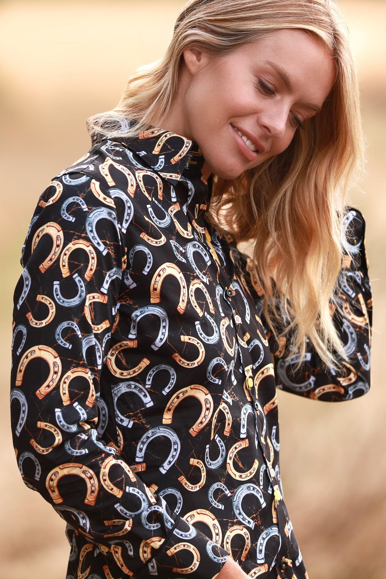 LUCKY CHARM HORSESHOE WOMENS PRINT SHIRT - Premium Men's Patterned Shirt by Claudio Lugli | Bold Design, Tailored Fit, Best Printed Shirts