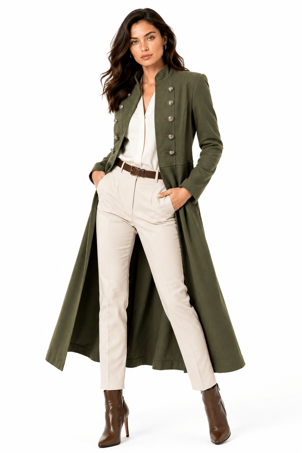 Luxtyle Military Longline Slim Fit Coat - Claudio Lugli Shirts