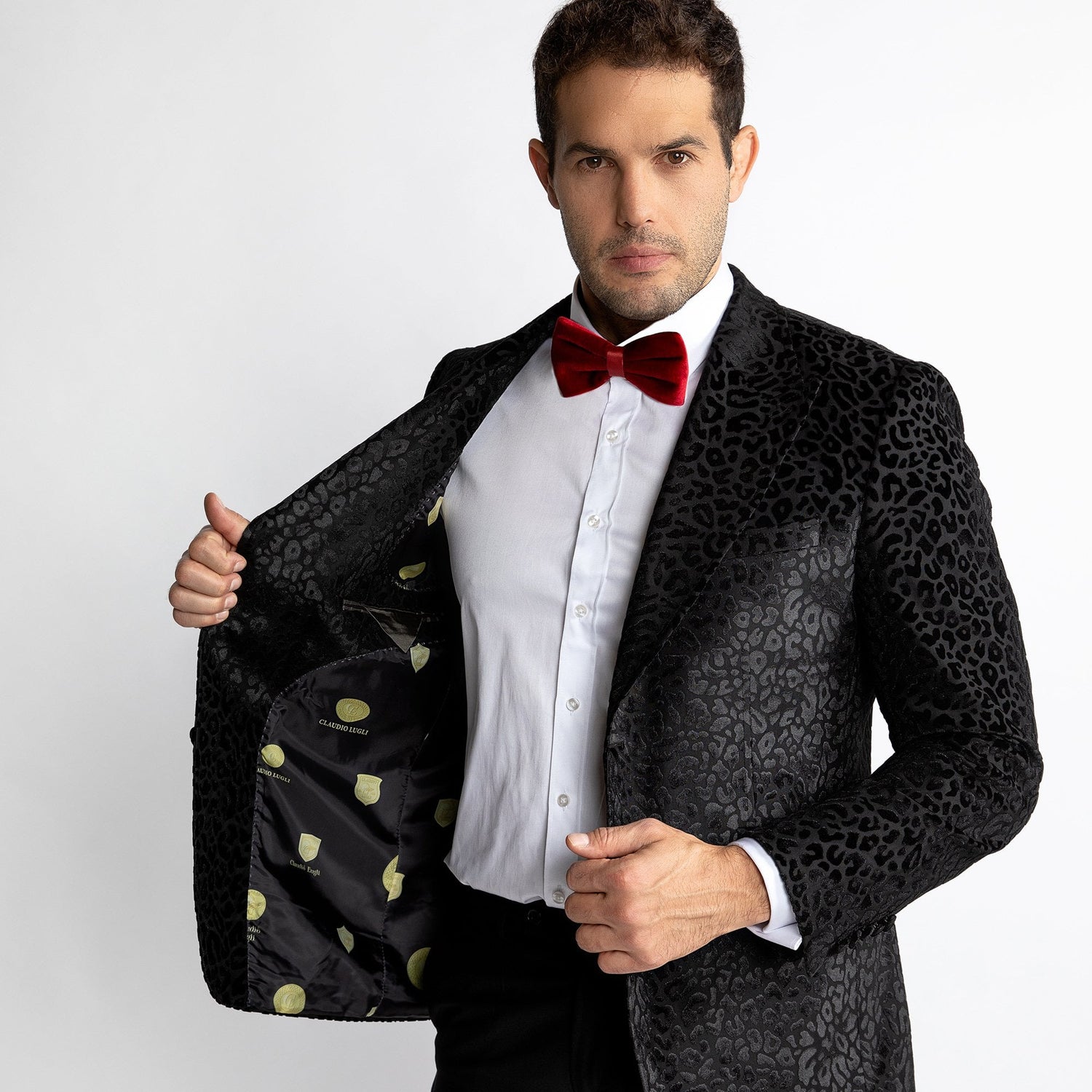 LUXURY FITTED LEOPARD PRINT DINNER JACKET – Premium Men's Patterned Shirt by Claudio Lugli | Bold Design, Tailored Fit, Best Printed Shirts