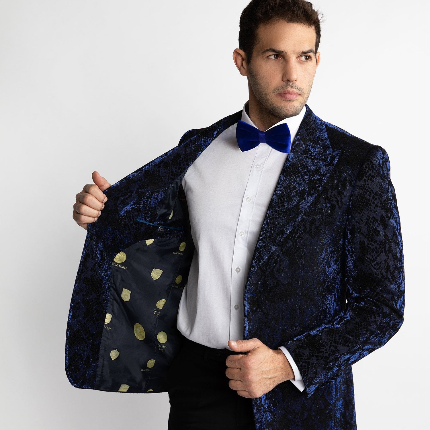 LUXURY FITTED SNAKE SKIN DINNER JACKET - Premium Men's Patterned Shirt by Claudio Lugli | Bold Design, Tailored Fit, Best Printed Shirts