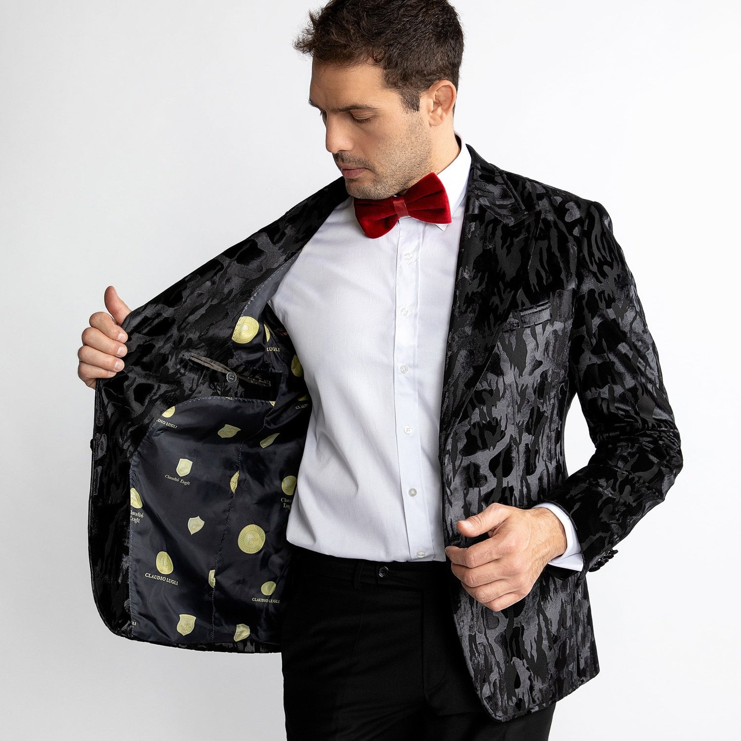 LUXURY FITTED ZEBRA PRINT DINNER JACKET - Premium Men's Patterned Shirt by Claudio Lugli | Bold Design, Tailored Fit, Best Printed Shirts