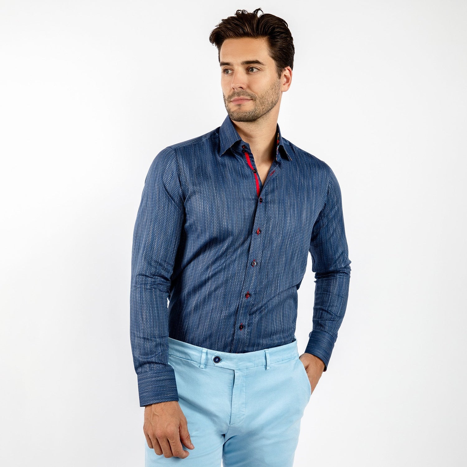 LUXURY KNITTED CLASSIC JACQUARD SHIRT – Premium Men's Patterned Shirt by Claudio Lugli | Bold Design, Tailored Fit, Best Printed Shirts