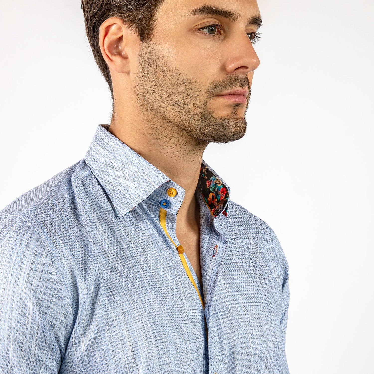 LUXURY KNITTED CLASSIC JACQUARD SHIRT – Premium Men's Patterned Shirt by Claudio Lugli | Bold Design, Tailored Fit, Best Printed Shirts