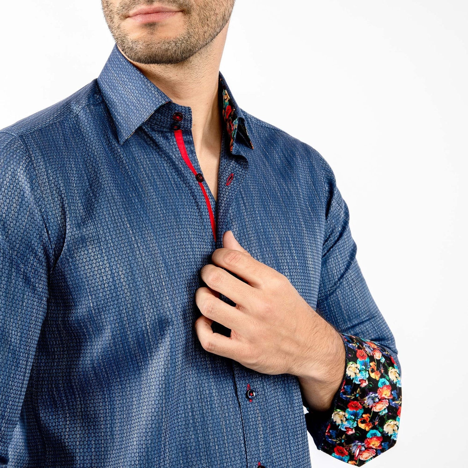 LUXURY KNITTED CLASSIC JACQUARD SHIRT – Premium Men's Patterned Shirt by Claudio Lugli | Bold Design, Tailored Fit, Best Printed Shirts