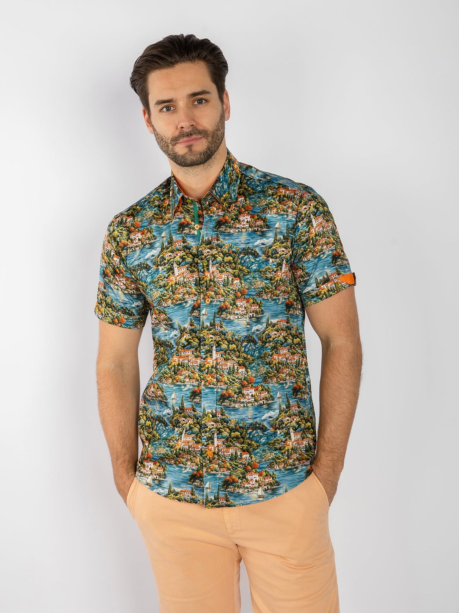 MAGICAL LAKE COMO SHORT SLEEVE SHIRT - Claudio Lugli Shirts