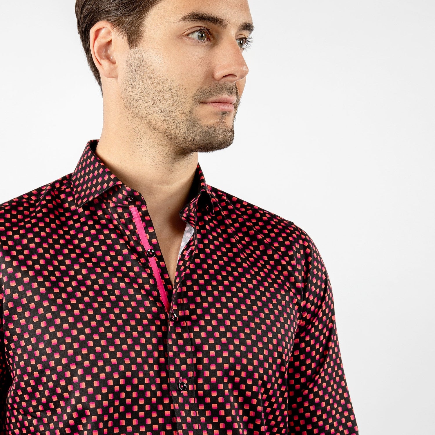 MIDNIGHT CLUB: CONTROL PAD PRINT SHIRT - Premium Men's Patterned Shirt by Claudio Lugli | Bold Design, Tailored Fit, Best Printed Shirts