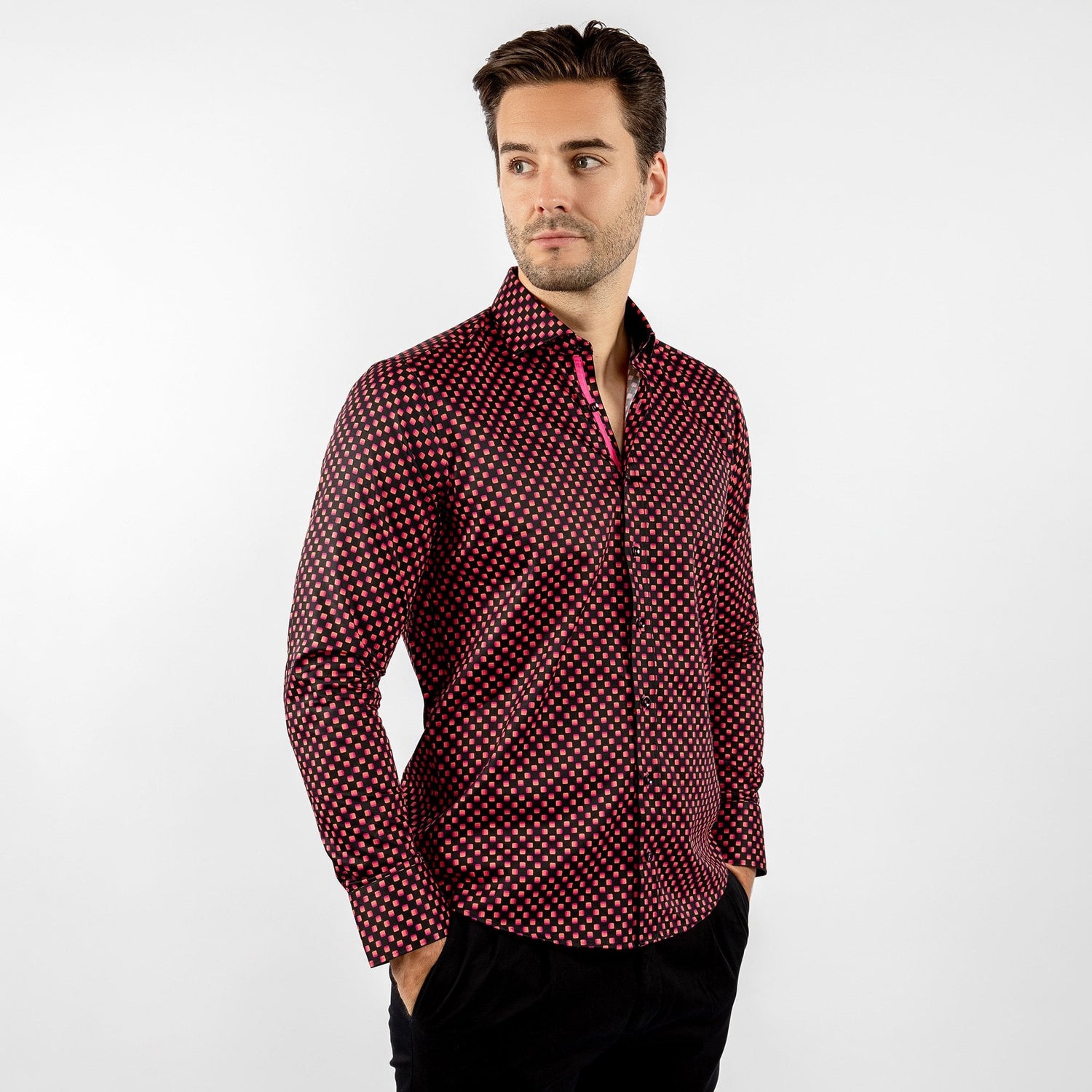 MIDNIGHT CLUB: CONTROL PAD PRINT SHIRT - Premium Men's Patterned Shirt by Claudio Lugli | Bold Design, Tailored Fit, Best Printed Shirts