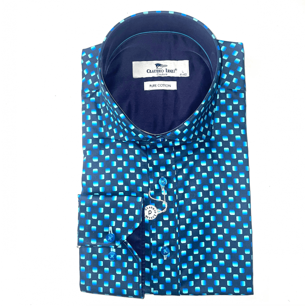 MIDNIGHT CLUB: CONTROL PAD PRINT SHIRT - Premium Men's Patterned Shirt by Claudio Lugli | Bold Design, Tailored Fit, Best Printed Shirts
