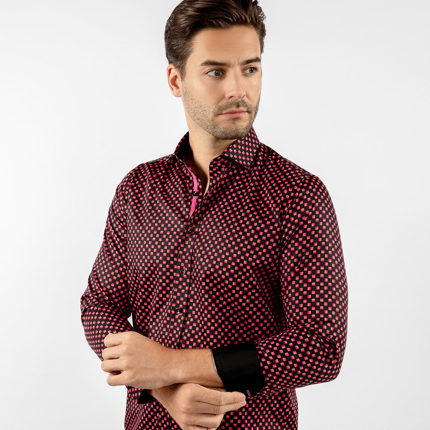 MIDNIGHT CLUB: CONTROL PAD PRINT SHIRT - Premium Men's Patterned Shirt by Claudio Lugli | Bold Design, Tailored Fit, Best Printed Shirts