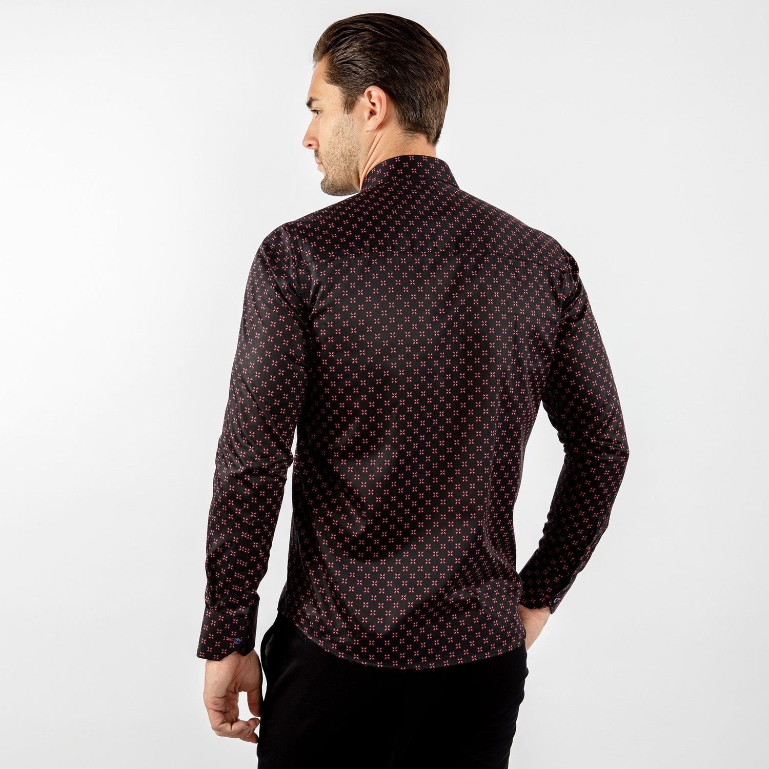 MIDNIGHT CLUB: CROSS BEAM PRINT SHIRT - Premium Men's Patterned Shirt by Claudio Lugli | Bold Design, Tailored Fit, Best Printed Shirts
