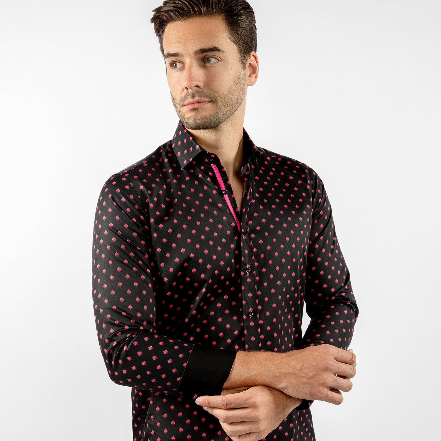MIDNIGHT CLUB: LANTERN PRINT SHIRT - Premium Men's Patterned Shirt by Claudio Lugli | Bold Design, Tailored Fit, Best Printed Shirts