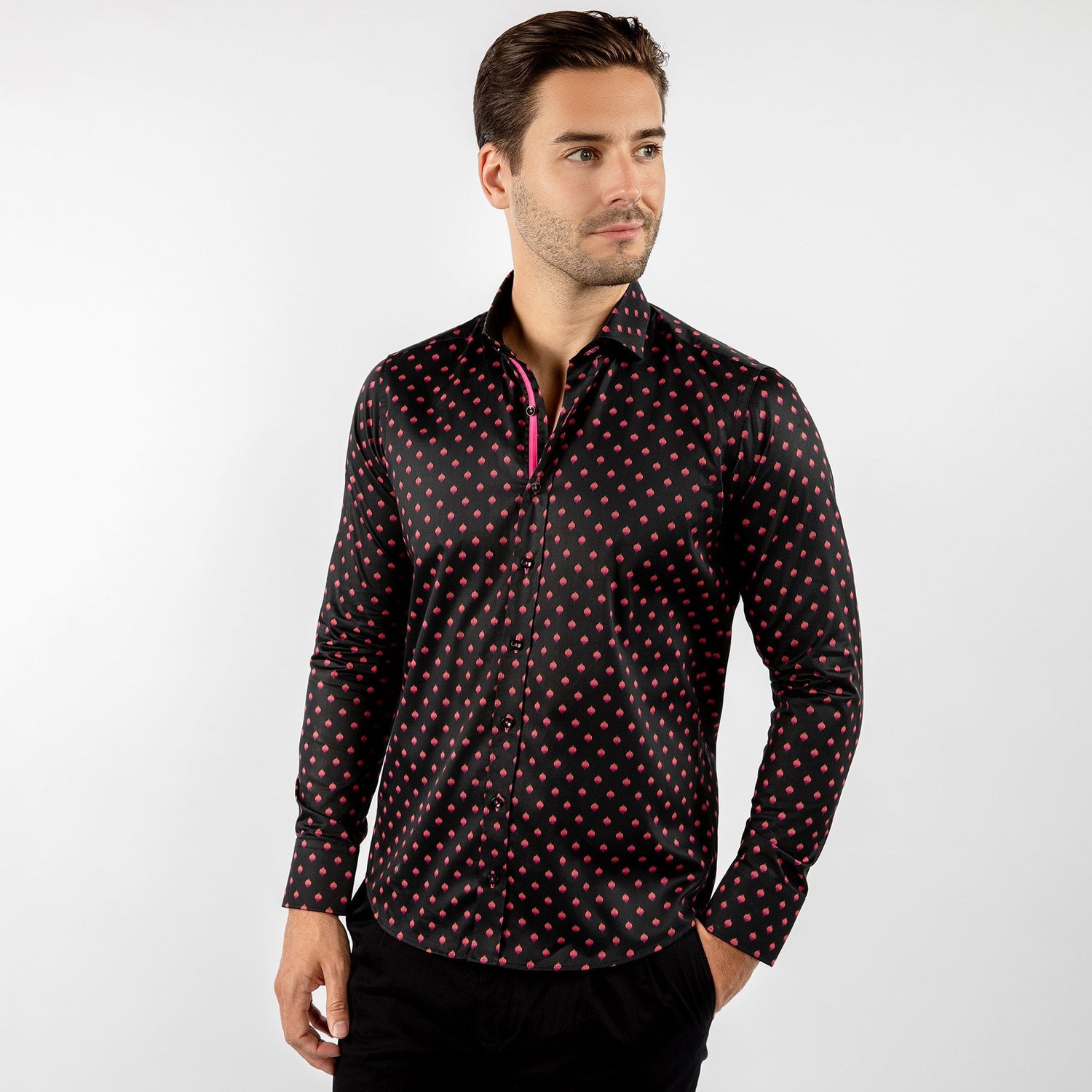 MIDNIGHT CLUB: LANTERN PRINT SHIRT - Premium Men's Patterned Shirt by Claudio Lugli | Bold Design, Tailored Fit, Best Printed Shirts