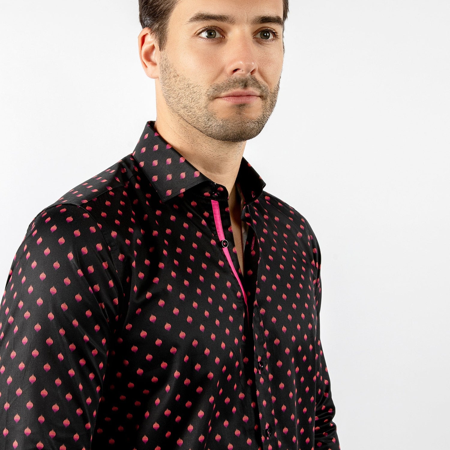 MIDNIGHT CLUB: LANTERN PRINT SHIRT - Premium Men's Patterned Shirt by Claudio Lugli | Bold Design, Tailored Fit, Best Printed Shirts
