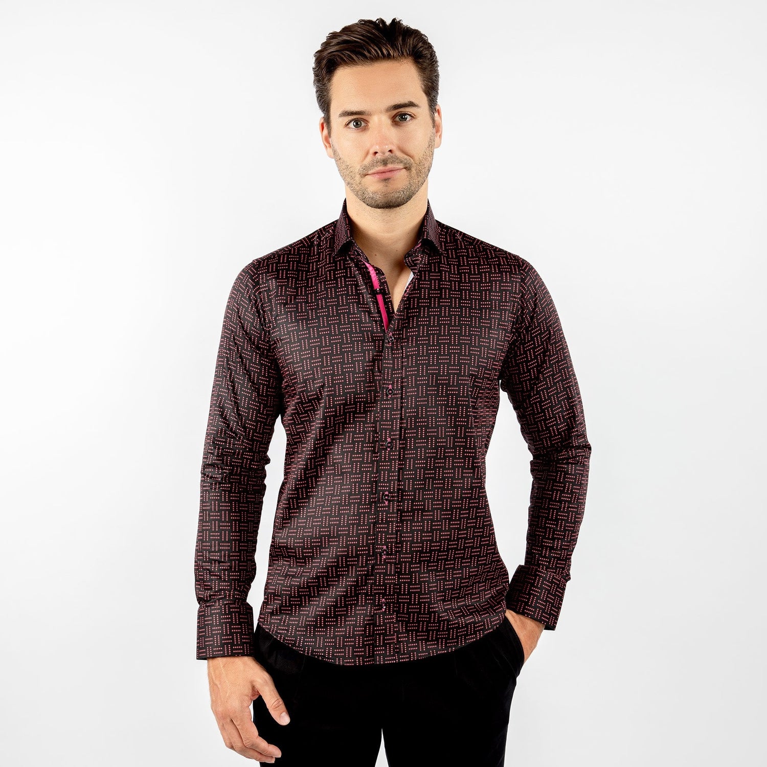 MIDNIGHT CLUB: MAINFRAME PRINT SHIRT - Premium Men's Patterned Shirt by Claudio Lugli | Bold Design, Tailored Fit, Best Printed Shirts