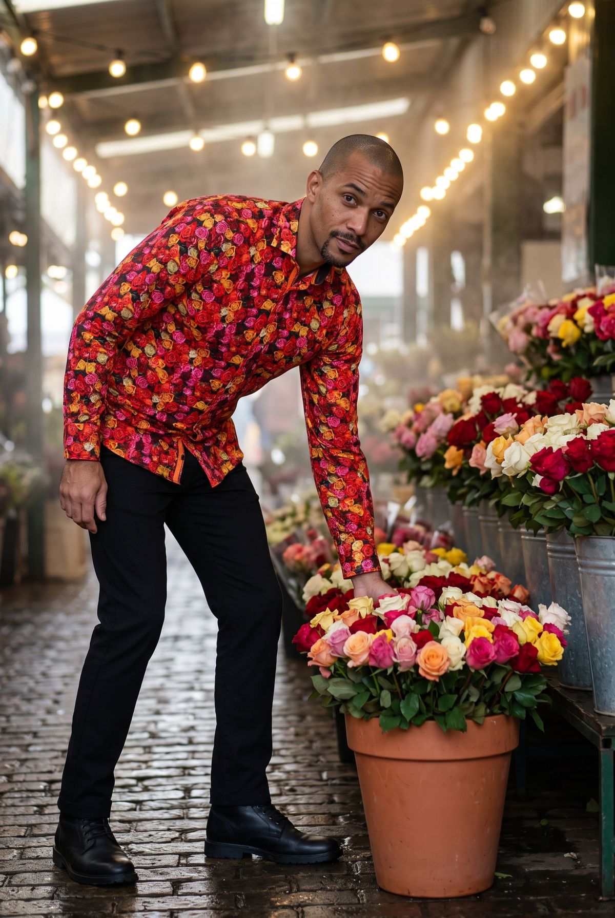 Midnight Rose Print Shirt - Claudio Lugli Shirts