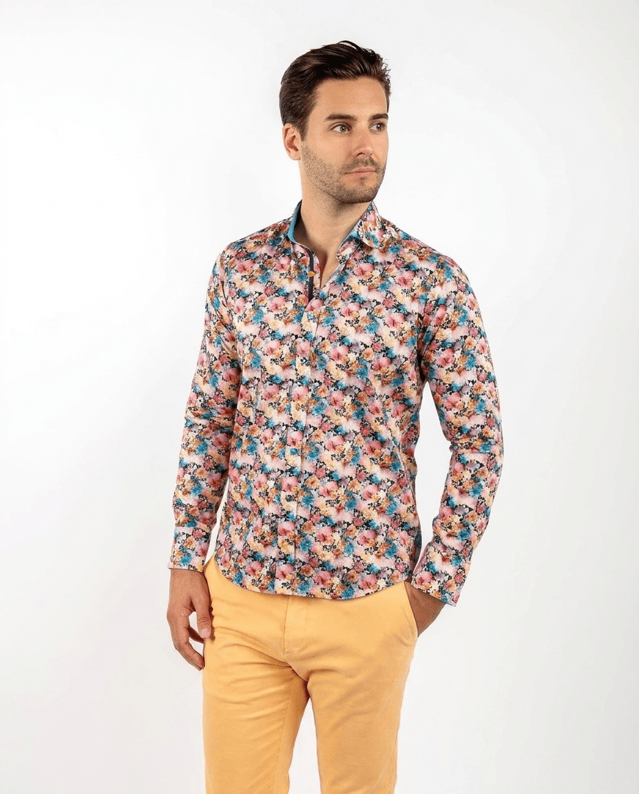 Misty Meadow Bloom Floral Print Shirt - Claudio Lugli Shirts