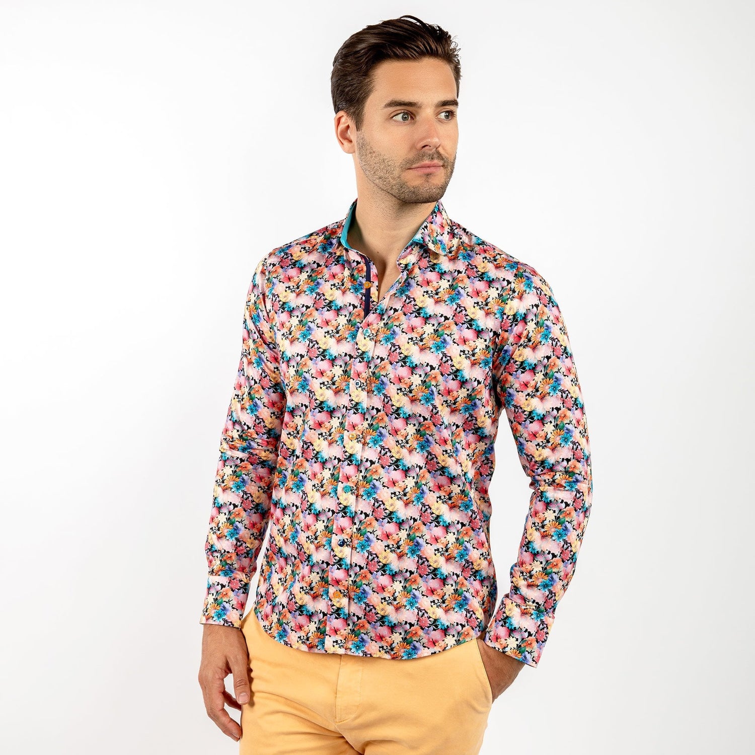 MISTY MEADOW BLOOM FLORAL PRINT SHIRT – Premium Men's Patterned Shirt by Claudio Lugli | Bold Design, Tailored Fit, Best Printed Shirts