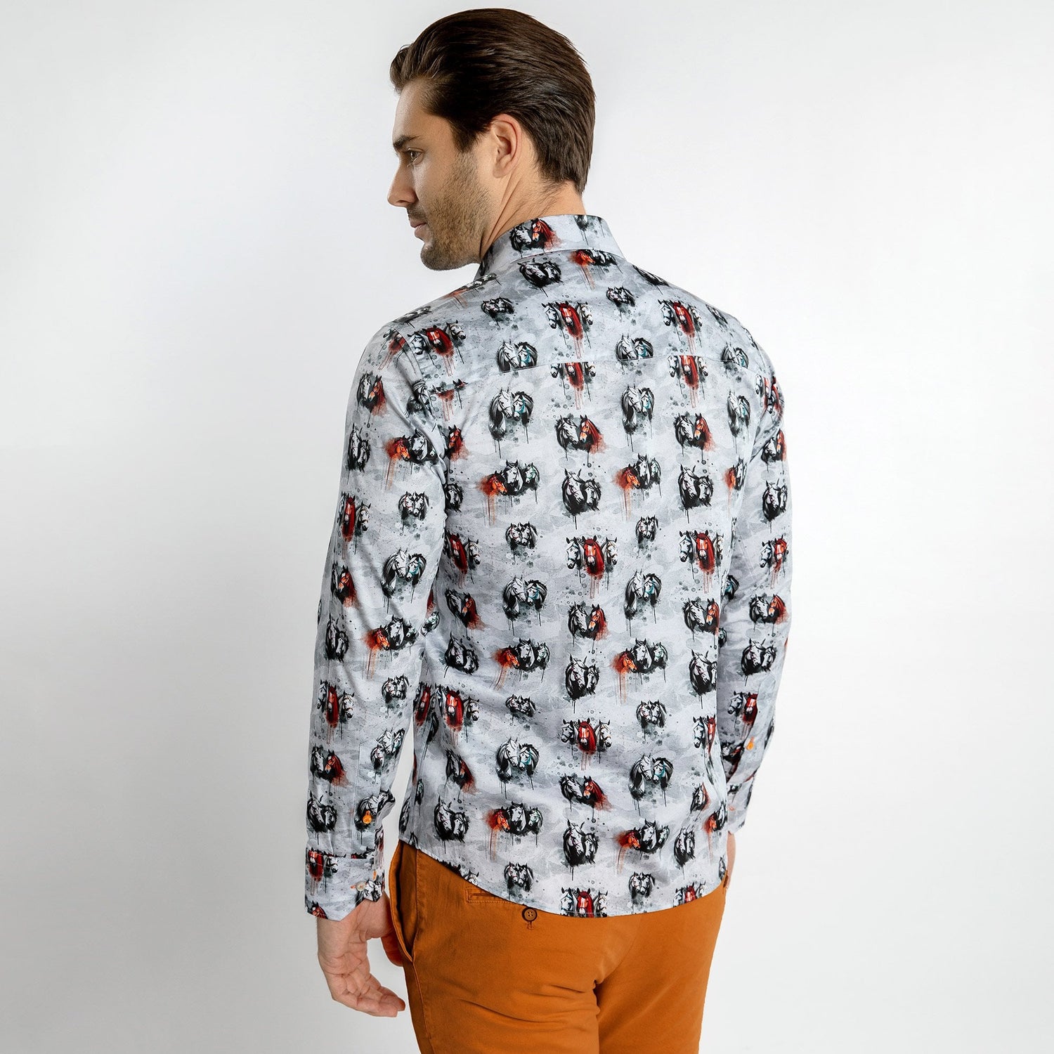 MISTY MUSTANGS AND MARES HORSE PRINT SHIRT - Premium Men's Patterned Shirt by Claudio Lugli | Bold Design, Tailored Fit, Best Printed Shirts