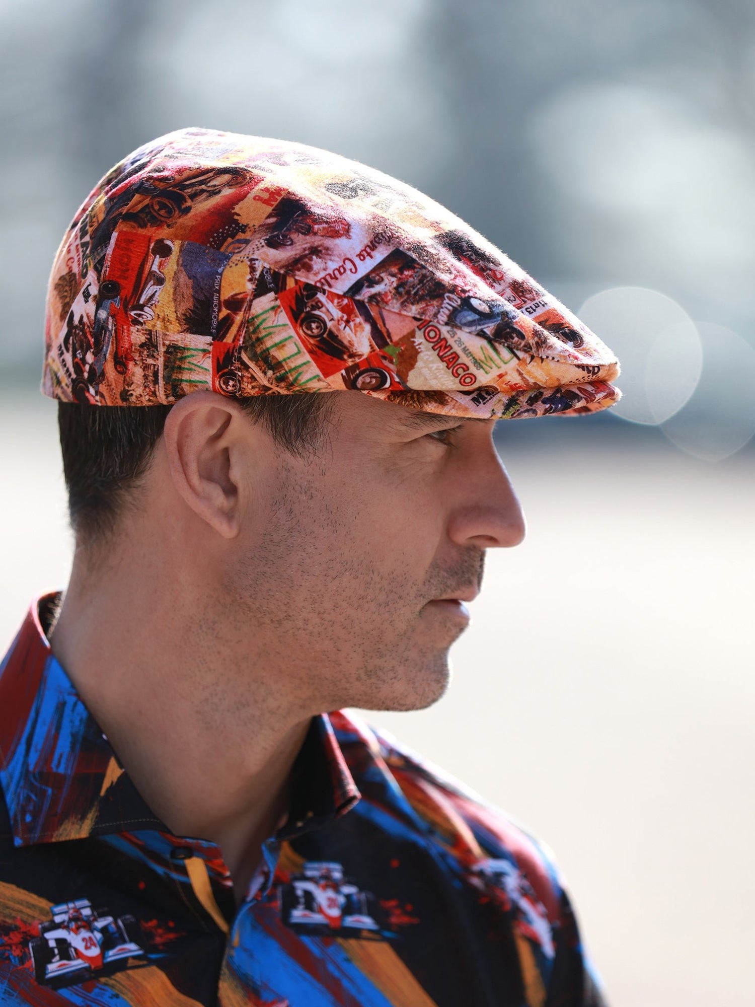 Monaco Beige Printed Flat Cap - Claudio Lugli Shirts