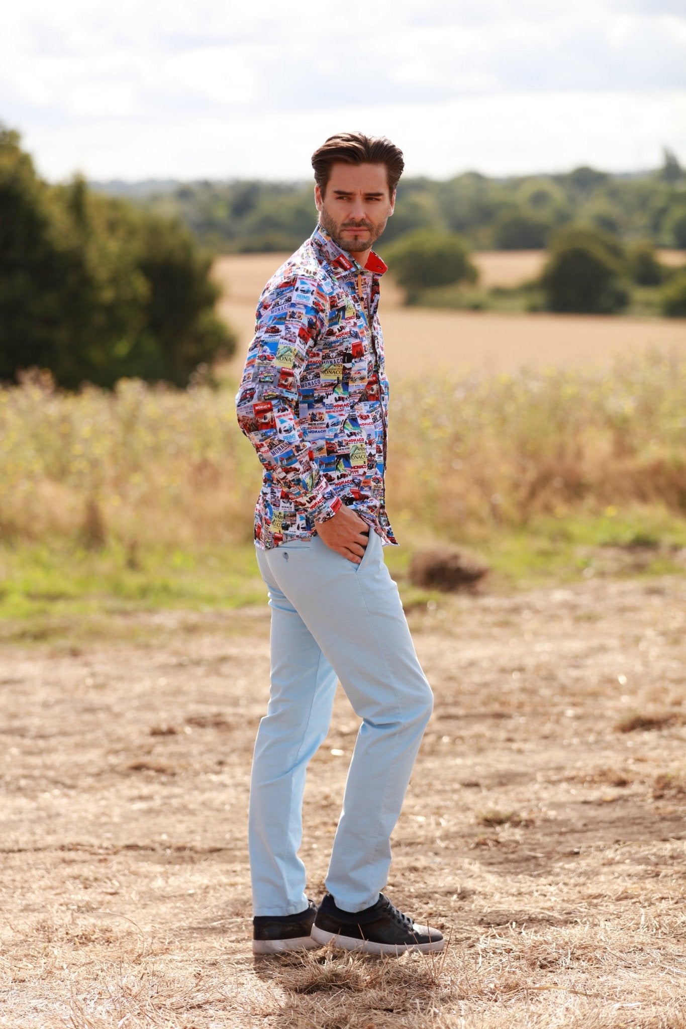 MONACO GRAND PRIX PRINT SHIRT – Premium Men's Patterned Shirt by Claudio Lugli | Bold Design, Tailored Fit, Best Printed Shirts