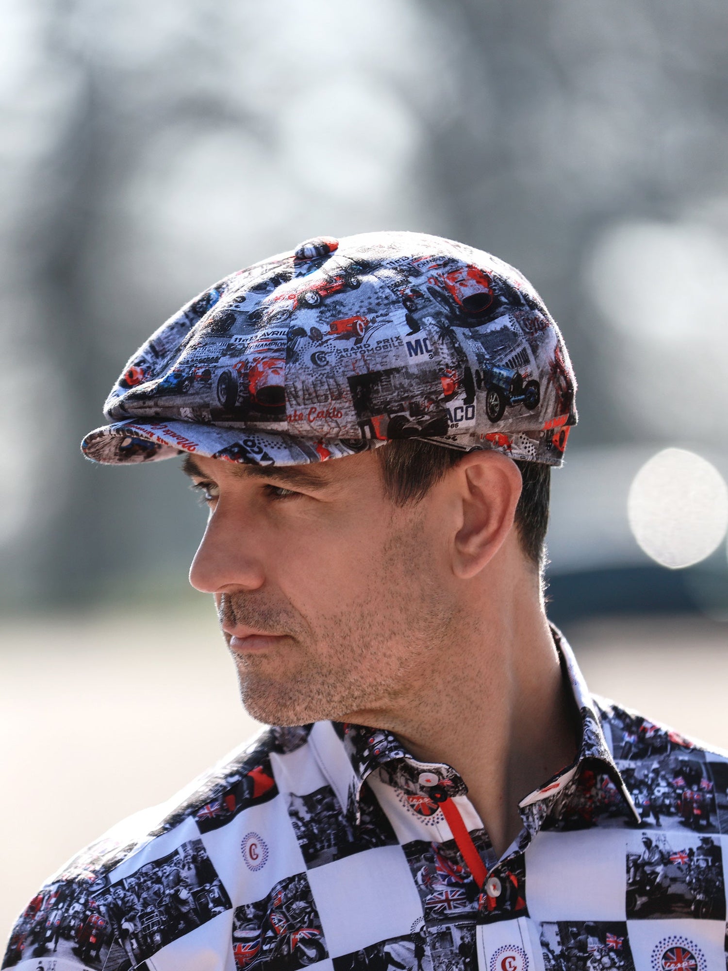 Monaco Grey Printed BUTTON TOP Cap - Claudio Lugli Shirts