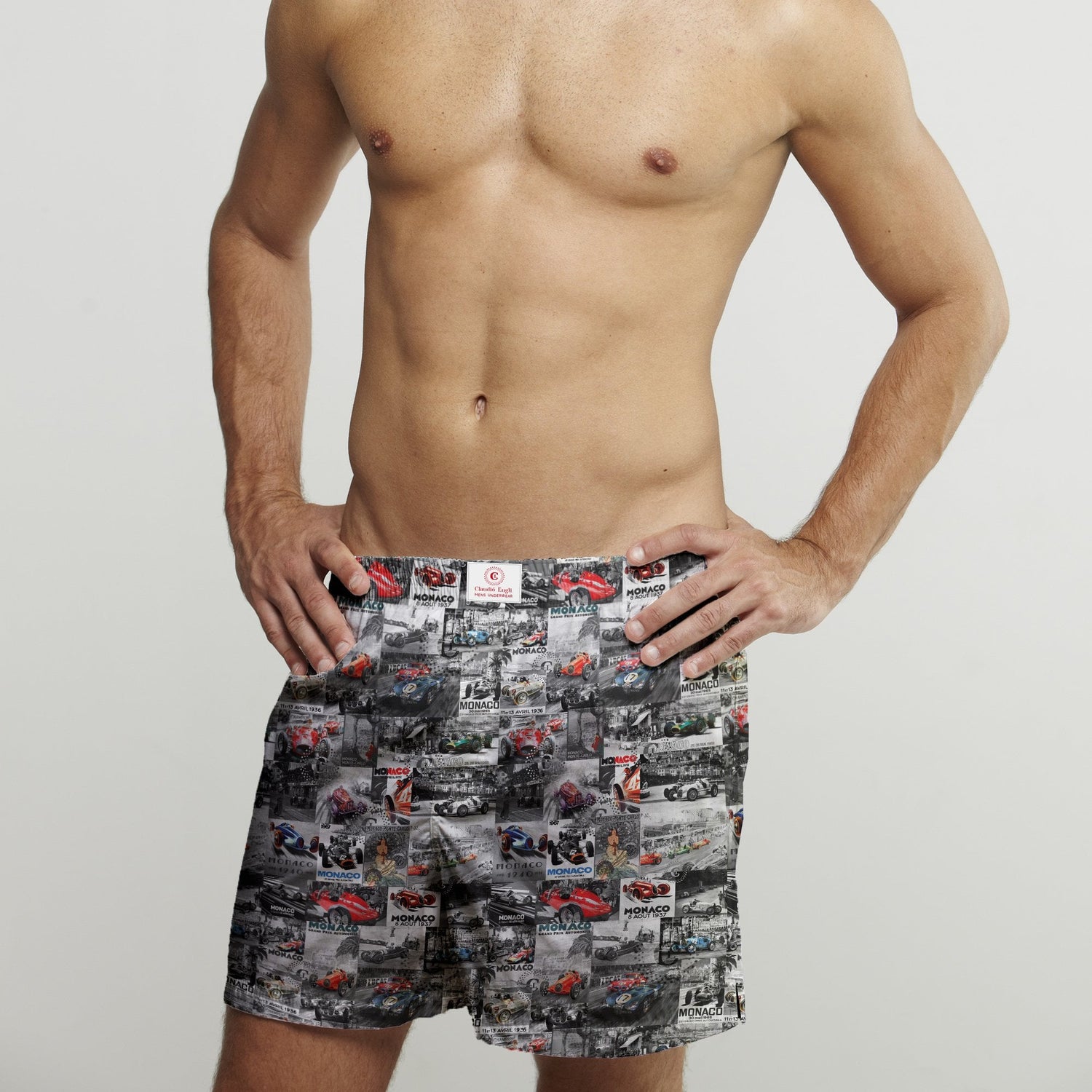 MONACO MONTAGE COTTON POPLIN PRINT BOXER SHORTS - Premium Men's Patterned Shirt by Claudio Lugli | Bold Design, Tailored Fit, Best Printed Shirts