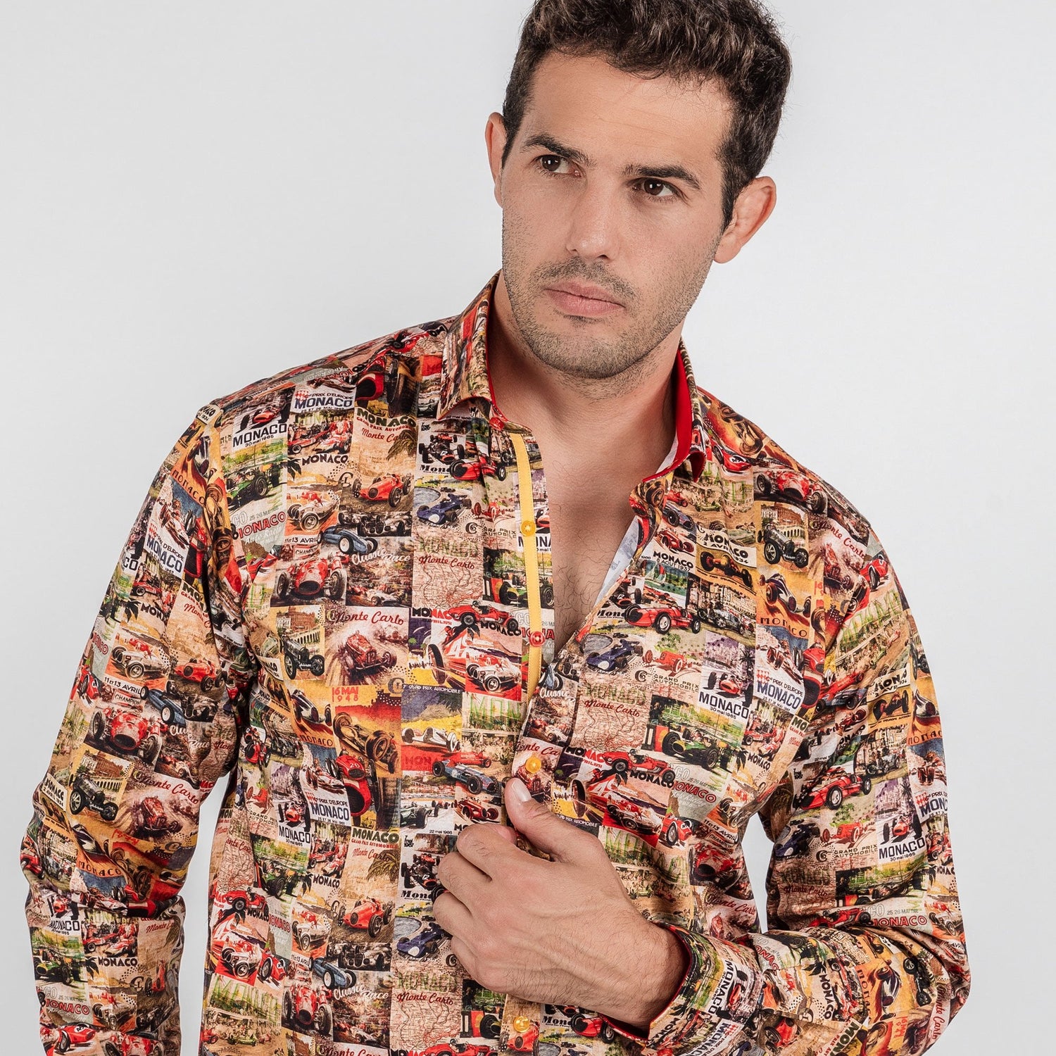MONACO MONTAGE PRINT SHIRT – Premium Men's Patterned Shirt by Claudio Lugli | Bold Design, Tailored Fit, Best Printed Shirts