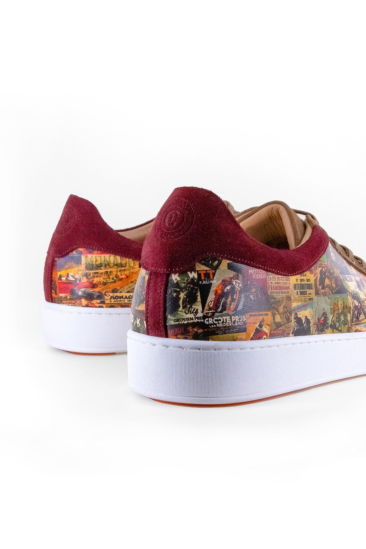 MOTOR RACE PRINT SUEDE AND LEATHER SNEAKERS - Premium Men's Patterned Shirt by Claudio Lugli | Bold Design, Tailored Fit, Best Printed Shirts