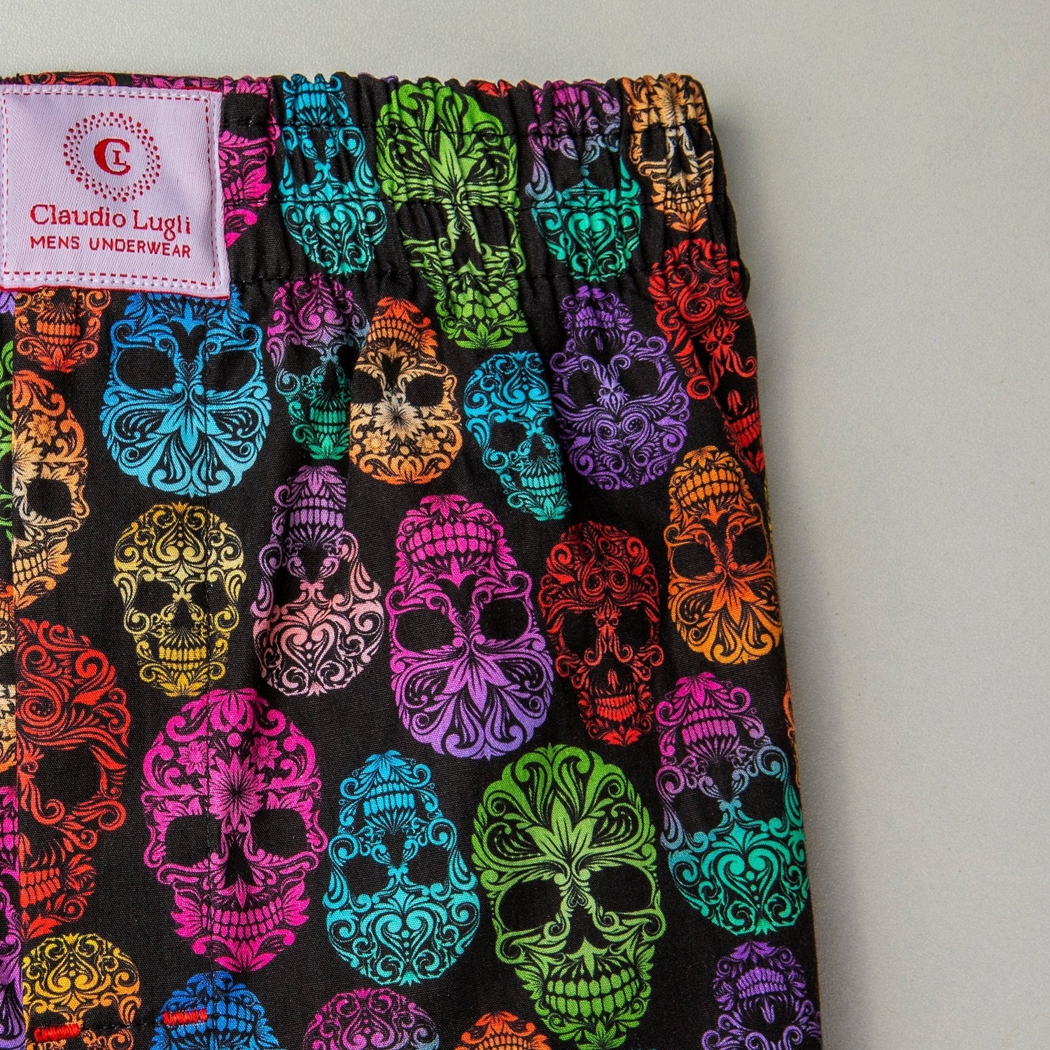 MULTI SKULL COTTON POPLIN PRINT BOXER SHORTS – Premium Men's Patterned Shirt by Claudio Lugli | Bold Design, Tailored Fit, Best Printed Shirts