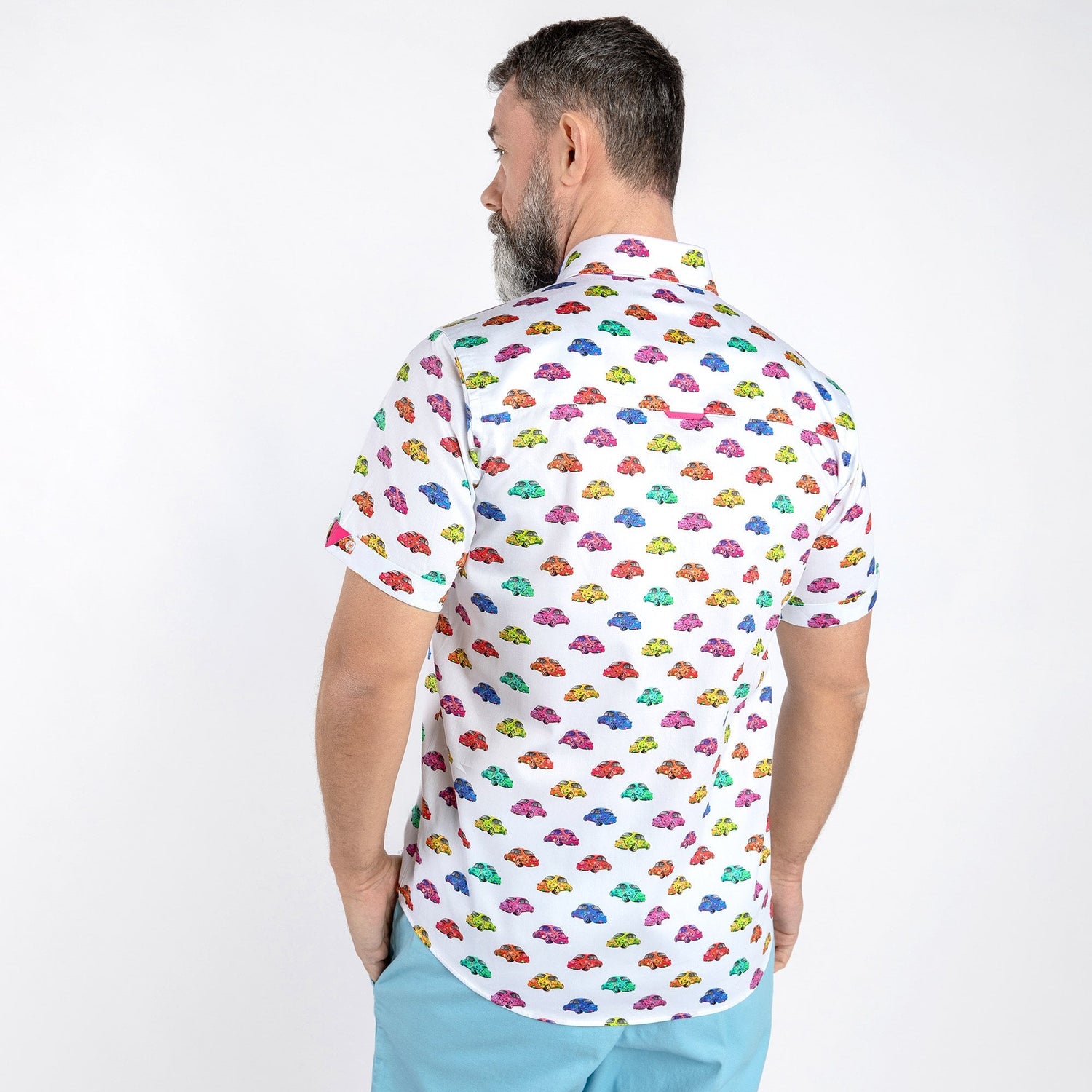 MULTICOLOUR BEETLE SHORT SLEEVE SHIRT – Premium Men's Patterned Shirt by Claudio Lugli | Bold Design, Tailored Fit, Best Printed Shirts