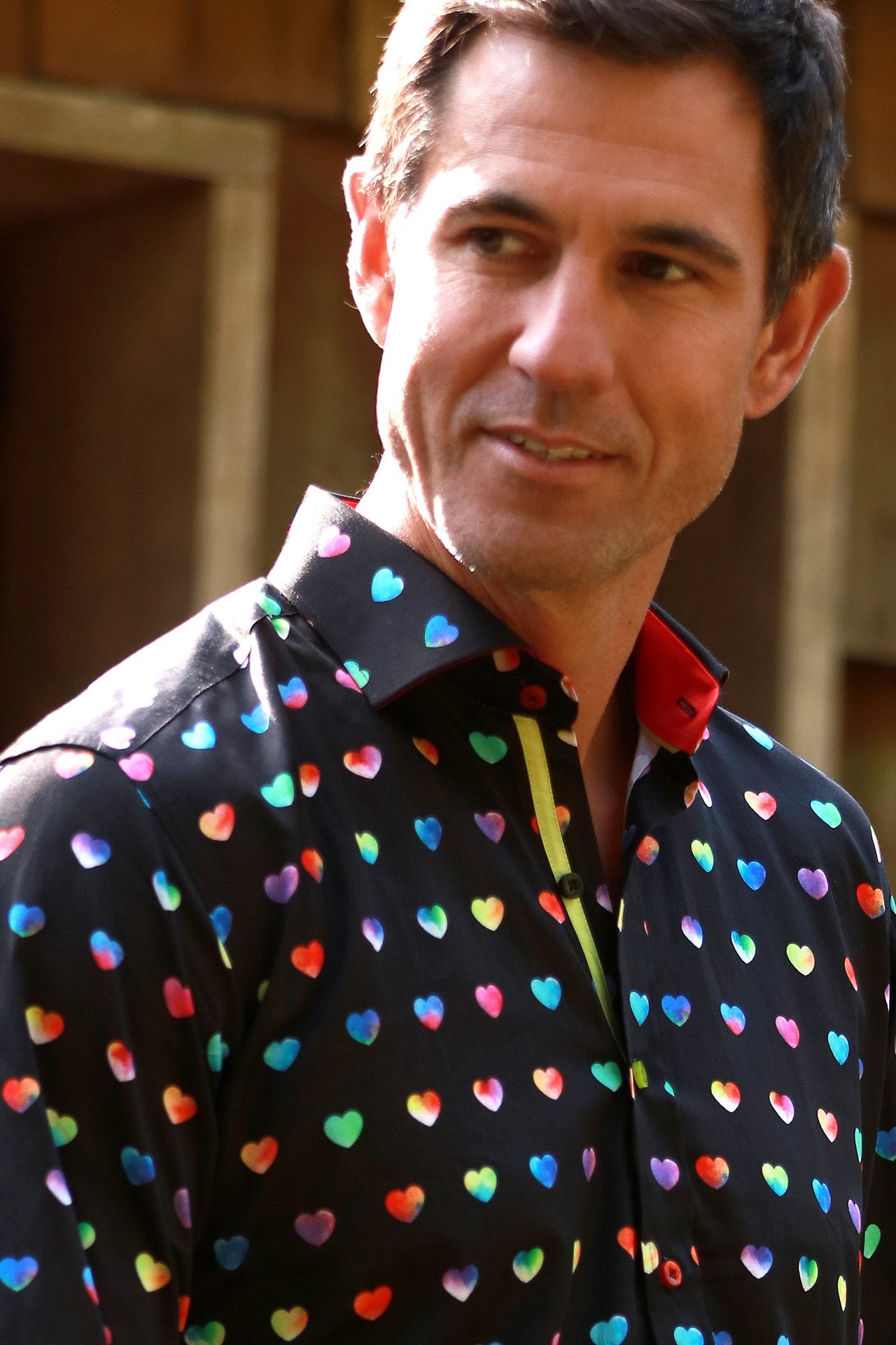 MULTICOLOUR HEARTS PRINT SHIRT - Premium Men's Patterned Shirt by Claudio Lugli | Bold Design, Tailored Fit, Best Printed Shirts