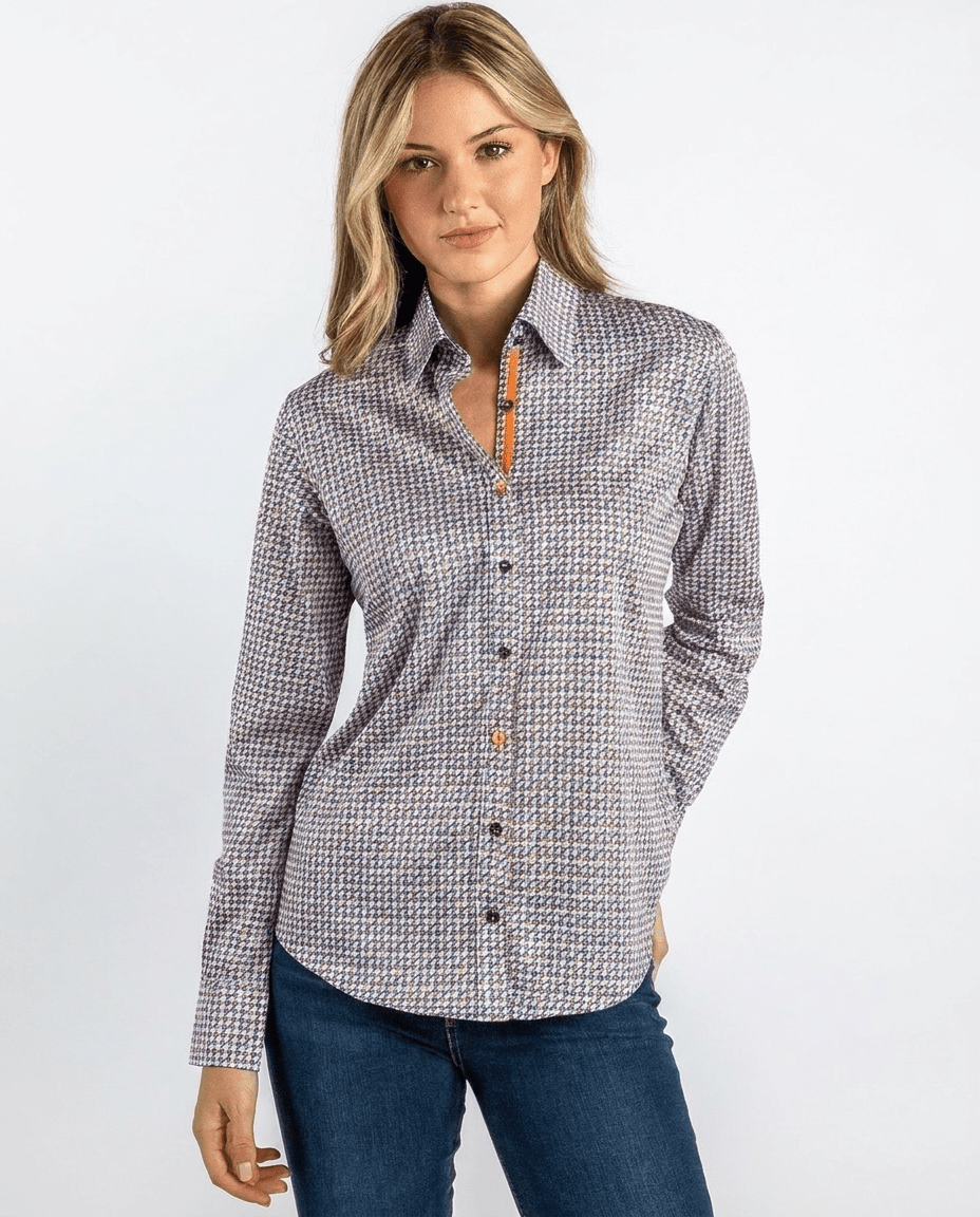 Multicolour Houndstooth Womens Printed Shirt - Claudio Lugli Shirts