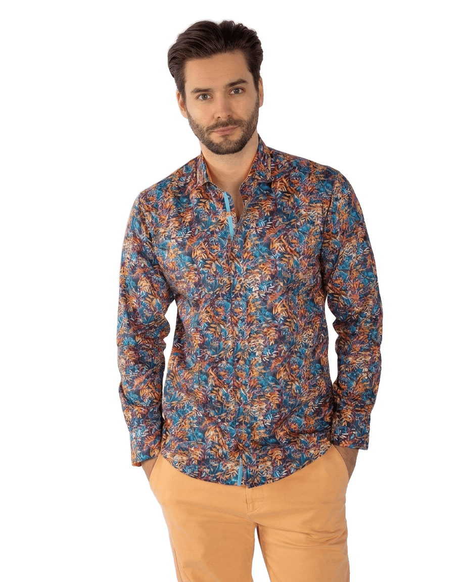 Multicolour Leaves Print Shirt - Claudio Lugli Shirts