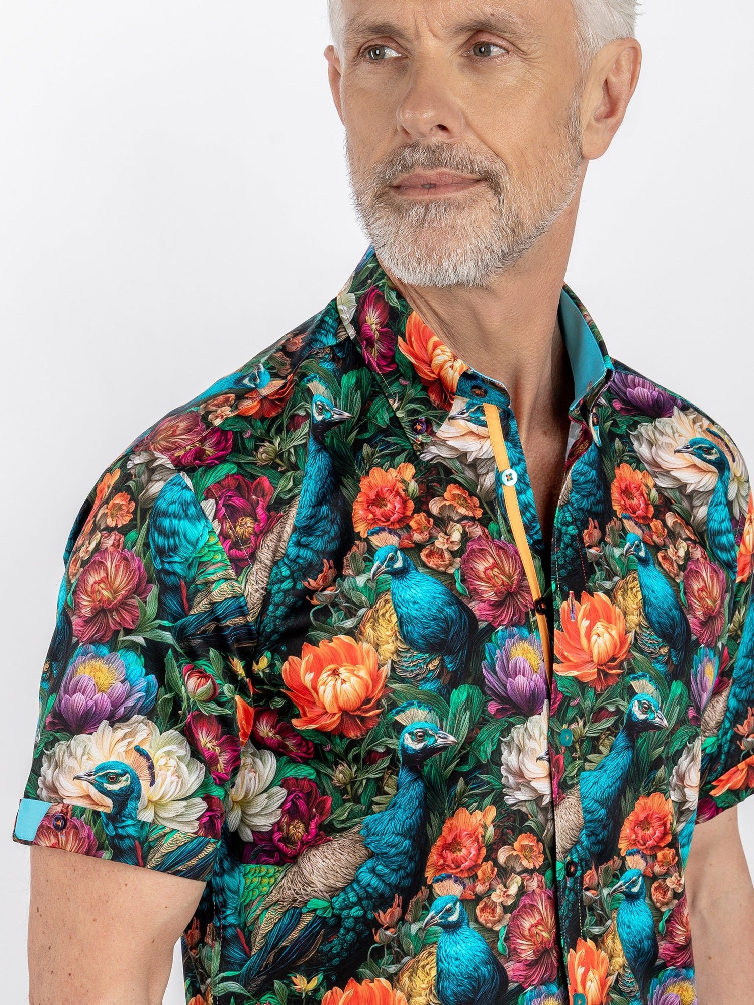 MULTICOLOUR PEACOCKS & FLOWERS - Claudio Lugli Shirts