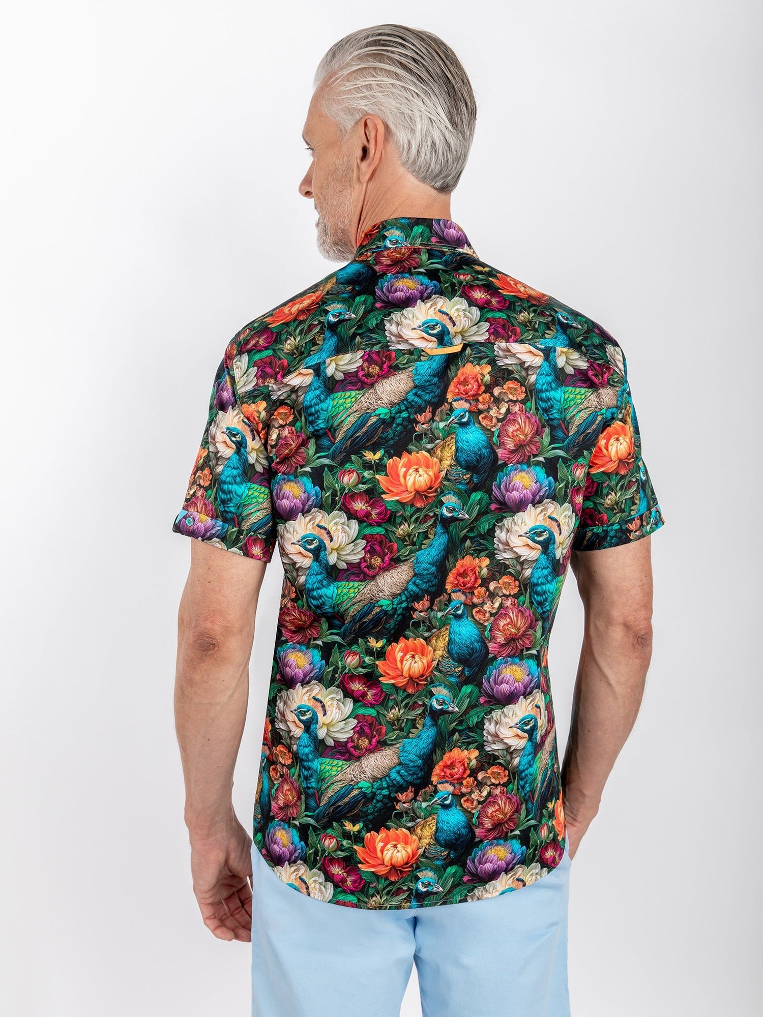 MULTICOLOUR PEACOCKS & FLOWERS - Claudio Lugli Shirts