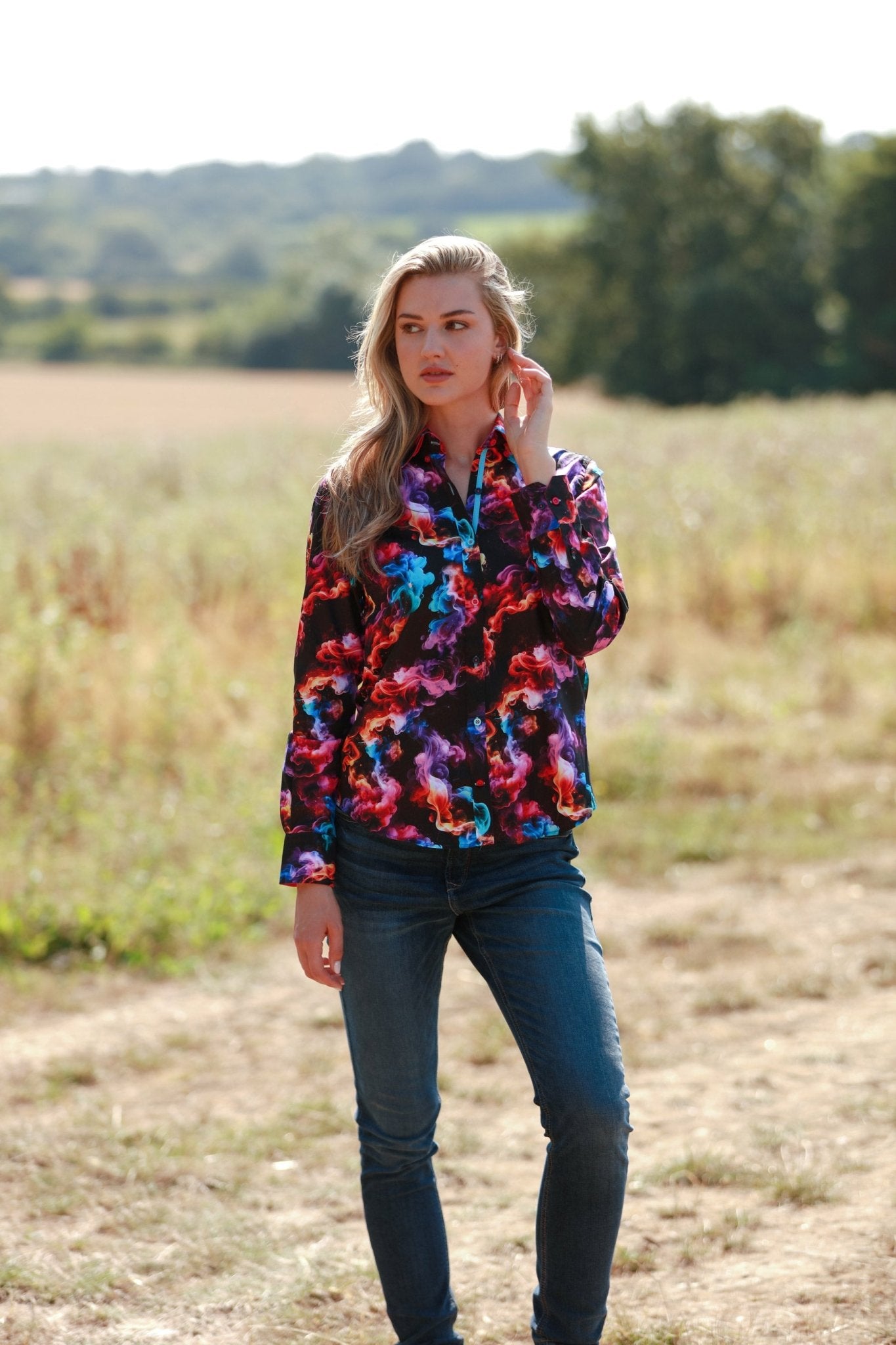 MULTICOLOUR SMOKE WOMENS PRINT SHIRT - Premium Men's Patterned Shirt by Claudio Lugli | Bold Design, Tailored Fit, Best Printed Shirts