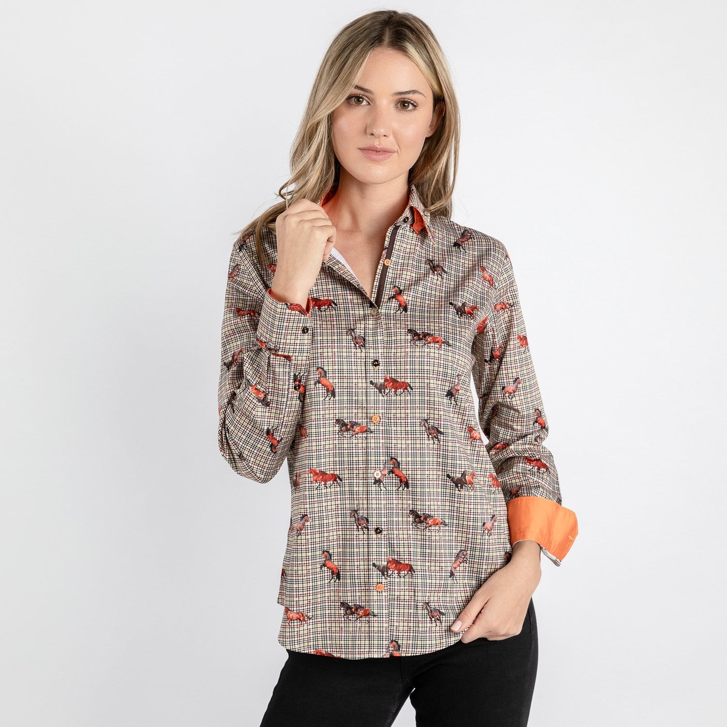 MUSTANG HORSE PRINT WOMENS SHIRT - Premium Men's Patterned Shirt by Claudio Lugli | Bold Design, Tailored Fit, Best Printed Shirts